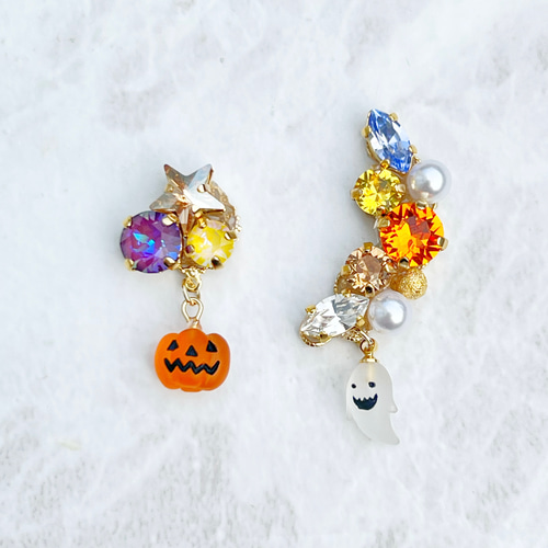 再販×3 ハロウィン イヤーカフ&ピアス/イヤリング マスククリップ 秋 