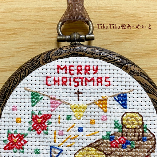 クロスステッチキット】ミニフレーム付き クリスマス飾り キット