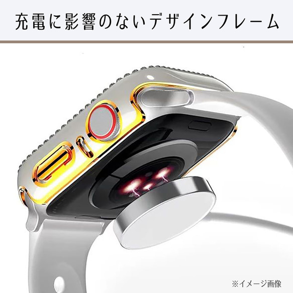 蘋果手錶保護套 Applewatch 錶殼閃光水鑽珠寶金色保險桿保護套 第6張的照片