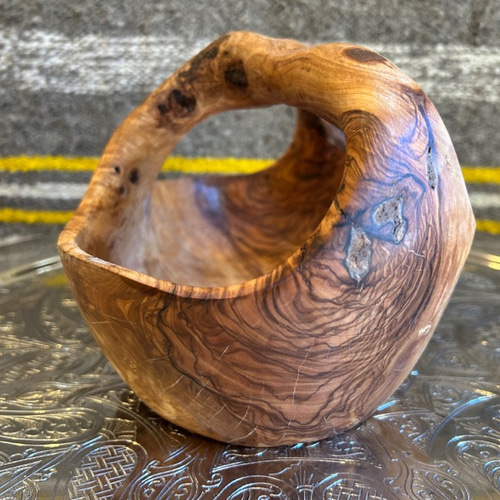 特大オリーブの木バスケット芸術品勇敢なる姿特大 約28cm