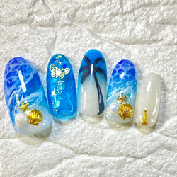 再販☆3dフラワー/プルメリア/キラキラネイル/リーフホロ/nails/最新