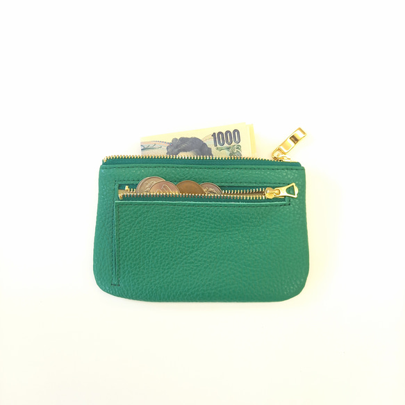 ミニ財布にもなる本革マルチケース(レッド)お財布、カードケース、用途いろいろ！高級イタリアンレザー◇かわつむ 13枚目の画像