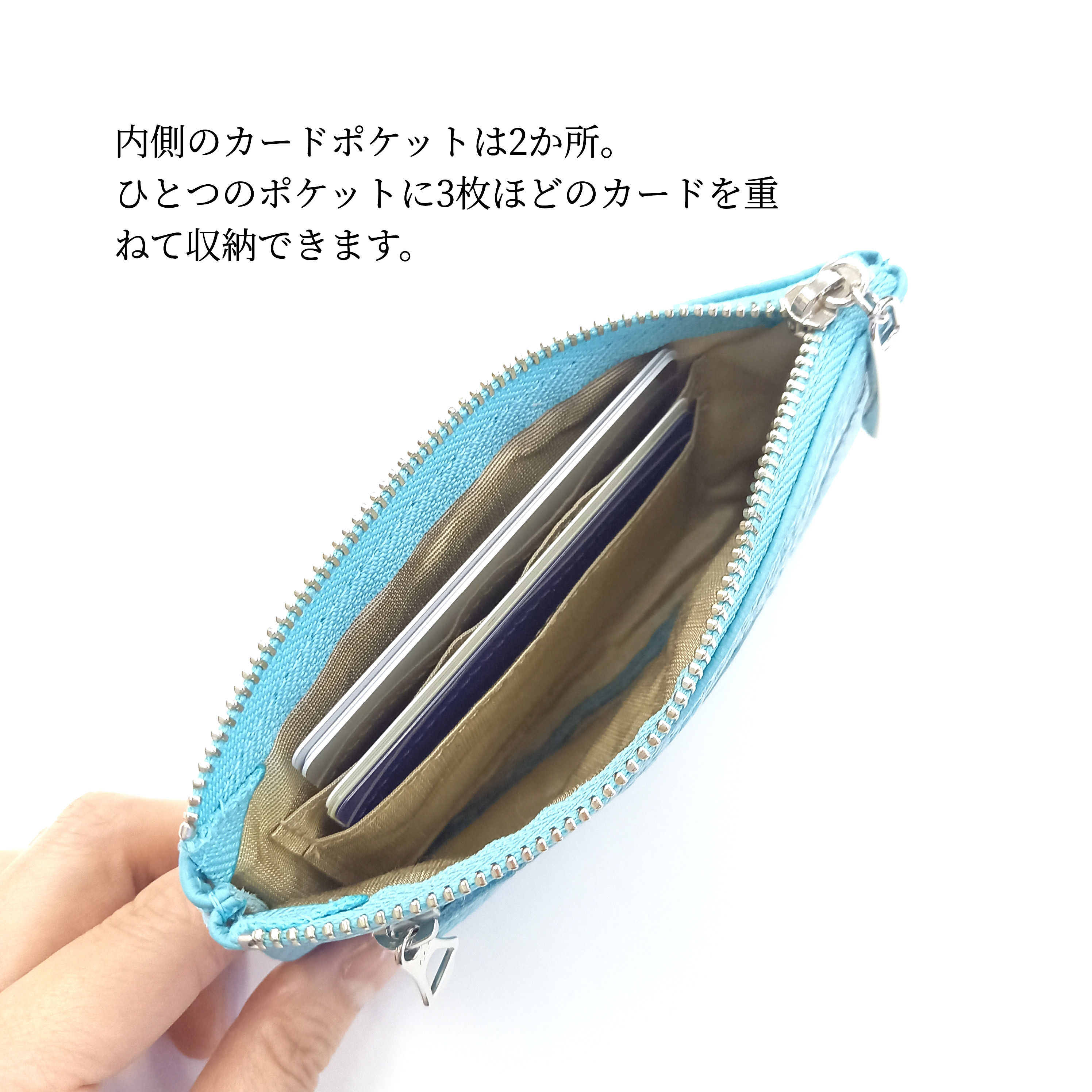 ミニ財布にもなる本革マルチケース(レッド)お財布、カードケース、用途いろいろ！高級イタリアンレザー◇かわつむ