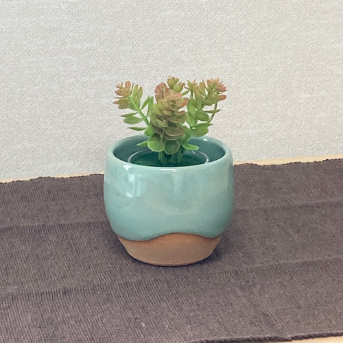 レトロな翠色の鉢 〜観葉植物・多肉植物・苔盆栽など〜 一輪挿し