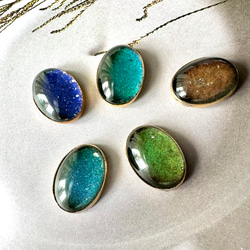 2点1セット ヴィンテージスワロフスキー 12×8mm 台座 オーバル ブルー