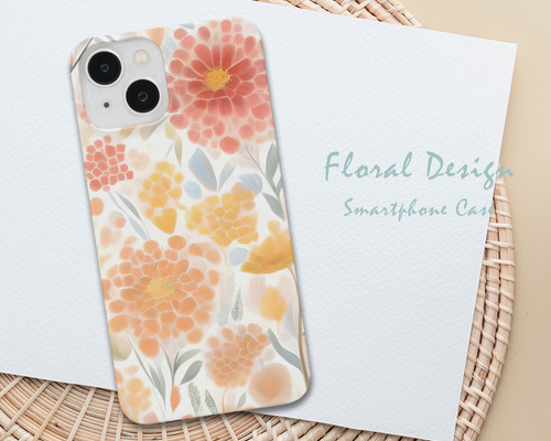 花柄 デザイン3 iPhoneケース 全面印刷 各シリーズ対応