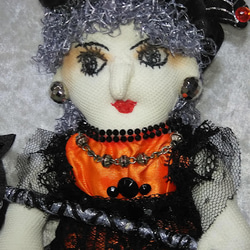 『黒ネコ魔女さん』ハロウイン　オーナメント ホウキ　黒猫　オシャレ創作人形　プレゼント 5枚目の画像