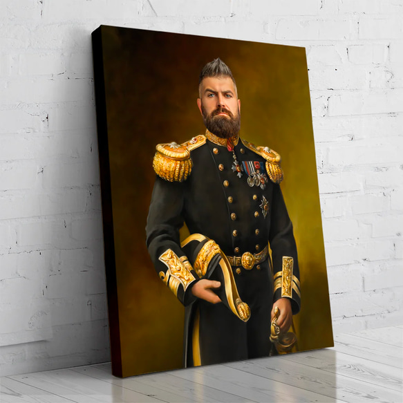 【オーダーメイド】写真からカスタムロイヤルキング天皇皇帝油絵スタイルの肖像画一点物 似顔絵 イラスト彼氏夫の贈り物誕生日 100%