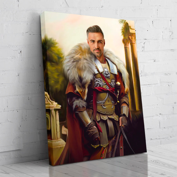 【オーダーメイド】写真からカスタムロイヤルキング天皇皇帝油絵スタイルの肖像画一点物 似顔絵 イラスト彼氏夫の贈り物誕生日 100%