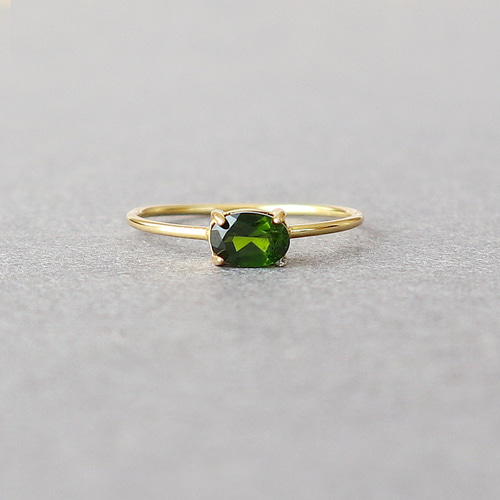 クロムダイオプサイド オーバルファセットカット 約6×4mm / Silver925  