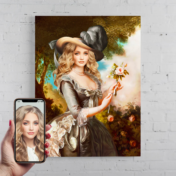 【オーダーメイド】写真からカスタムロイヤルキング天皇皇帝油絵スタイルの肖像画一点物 似顔絵 イラスト彼氏夫の贈り物誕生日 100%