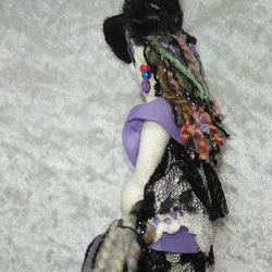 『紫ミニ魔女さん』ハロウイン　オーナメント 　ホウキ　オシャレ創作人形　プレゼント 8枚目の画像