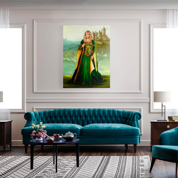 【オーダーメイド】写真からカスタムロイヤルキング天皇皇帝油絵スタイルの肖像画一点物 似顔絵 イラスト彼氏夫の贈り物誕生日 100%