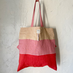 tricolor linen bag "A" 6枚目の画像