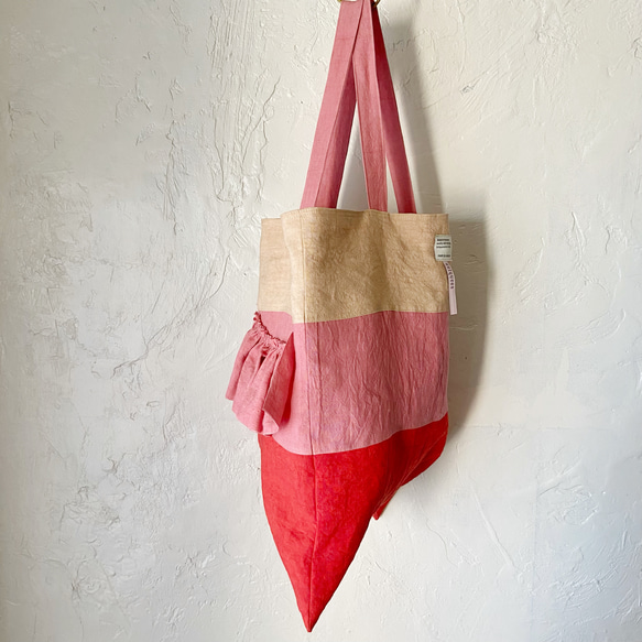 tricolor linen bag "A" 5枚目の画像