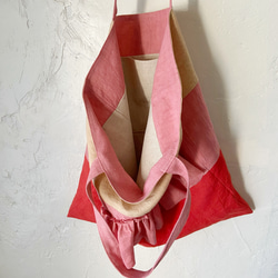 tricolor linen bag "A" 7枚目の画像