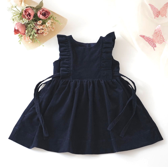 子供服 女の子ワンピース【size90〜100】コーデュロイワンピース  