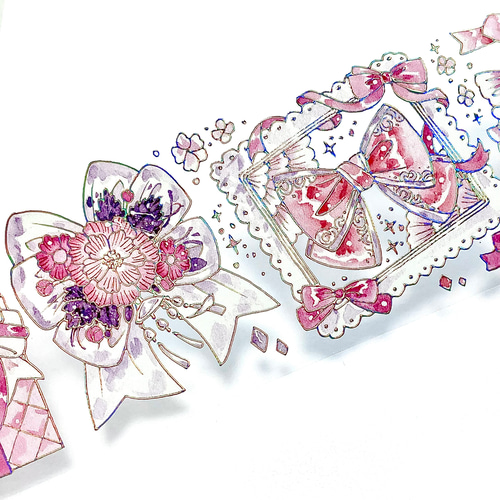 s-221○海外マスキングテープ 切り売り ／ 海外マステ リボン レース