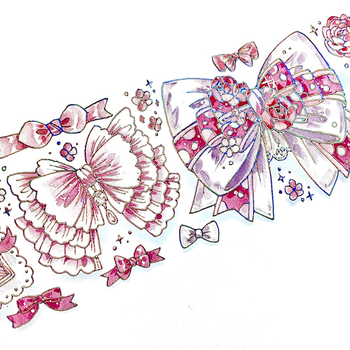 s-221○海外マスキングテープ 切り売り ／ 海外マステ リボン レース