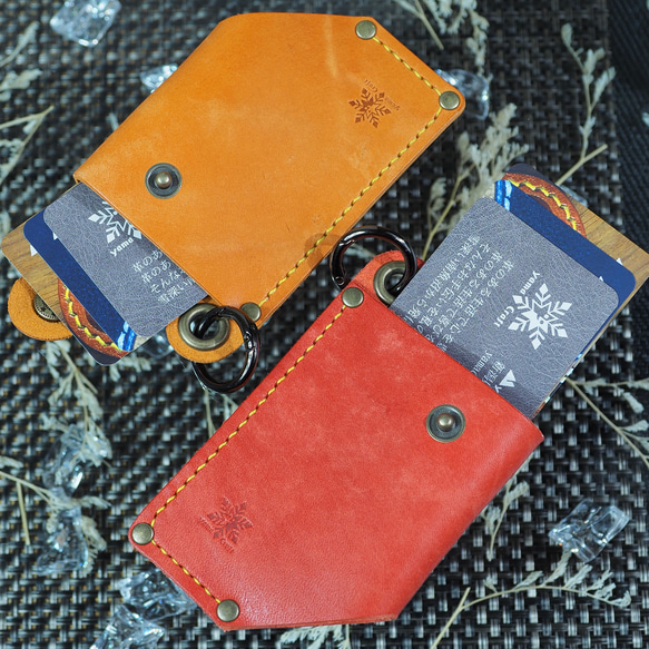 マヤベリー カードケース　イタリアンレザーCobalt　Green　Rosso　Orange　4色 8枚目の画像