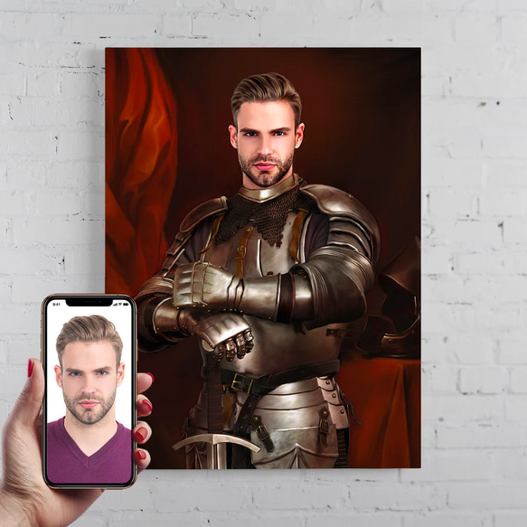 【オーダーメイド】写真からカスタムロイヤルキング天皇皇帝油絵スタイルの肖像画一点物 似顔絵 イラスト彼氏夫の贈り物誕生日 100%