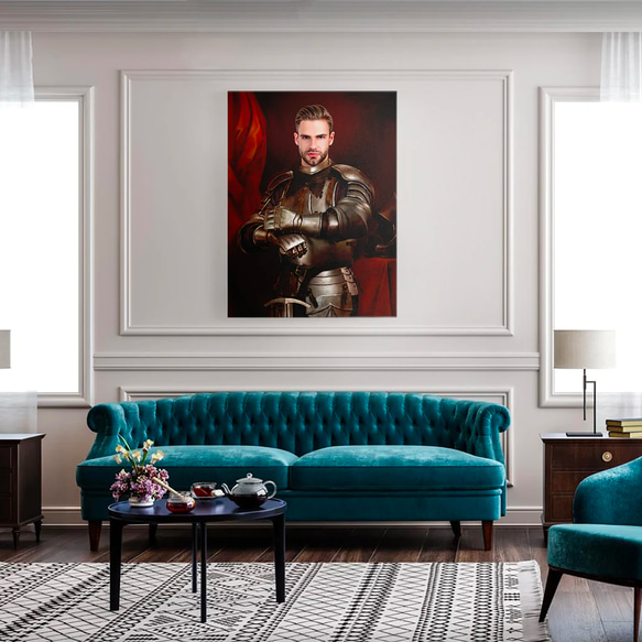 【オーダーメイド】写真からカスタムロイヤルキング天皇皇帝油絵スタイルの肖像画一点物 似顔絵 イラスト彼氏夫の贈り物誕生日 100%