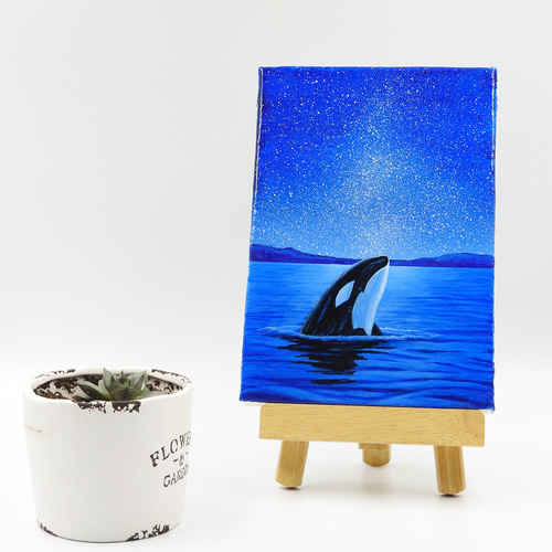 ☆仮縁付き アクリル画 原画「see the starry heavens」SMサイズ