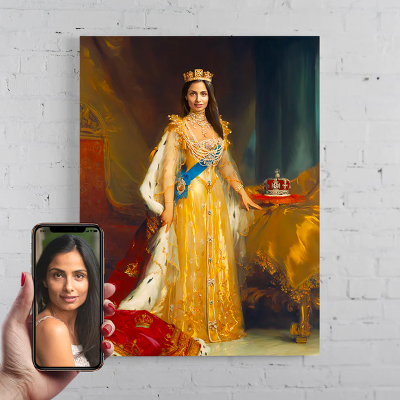【オーダーメイド】写真からカスタムロイヤルキング天皇皇帝油絵スタイルの肖像画一点物 似顔絵 イラスト彼氏夫の贈り物誕生日 100%