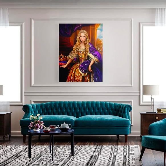 【オーダーメイド】写真からカスタムロイヤルキング天皇皇帝油絵スタイルの肖像画一点物 似顔絵 イラスト彼氏夫の贈り物誕生日 100%