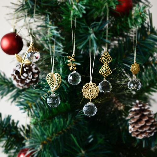 幸兵衛窯　クリスマスツリーとオーナメント 陶器のクリスマスツリー オーナメントセット【4個セット
