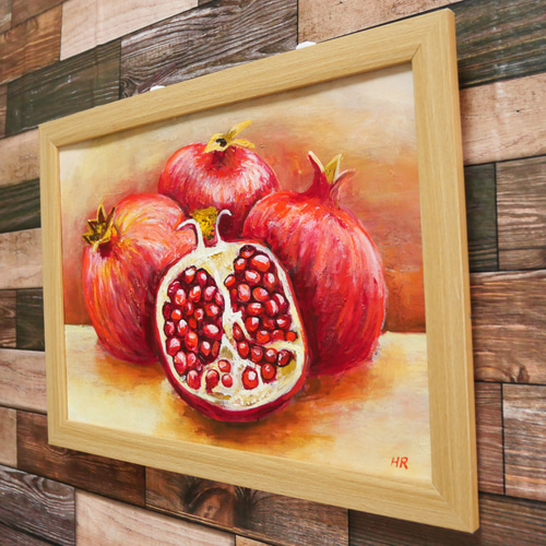 油絵 絵画 【ザクロ】 絵画 HR 通販 16439898｜Creema(クリーマ