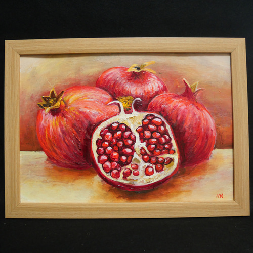 油絵 絵画 【ザクロ】 絵画 HR 通販 16439898｜Creema(クリーマ)