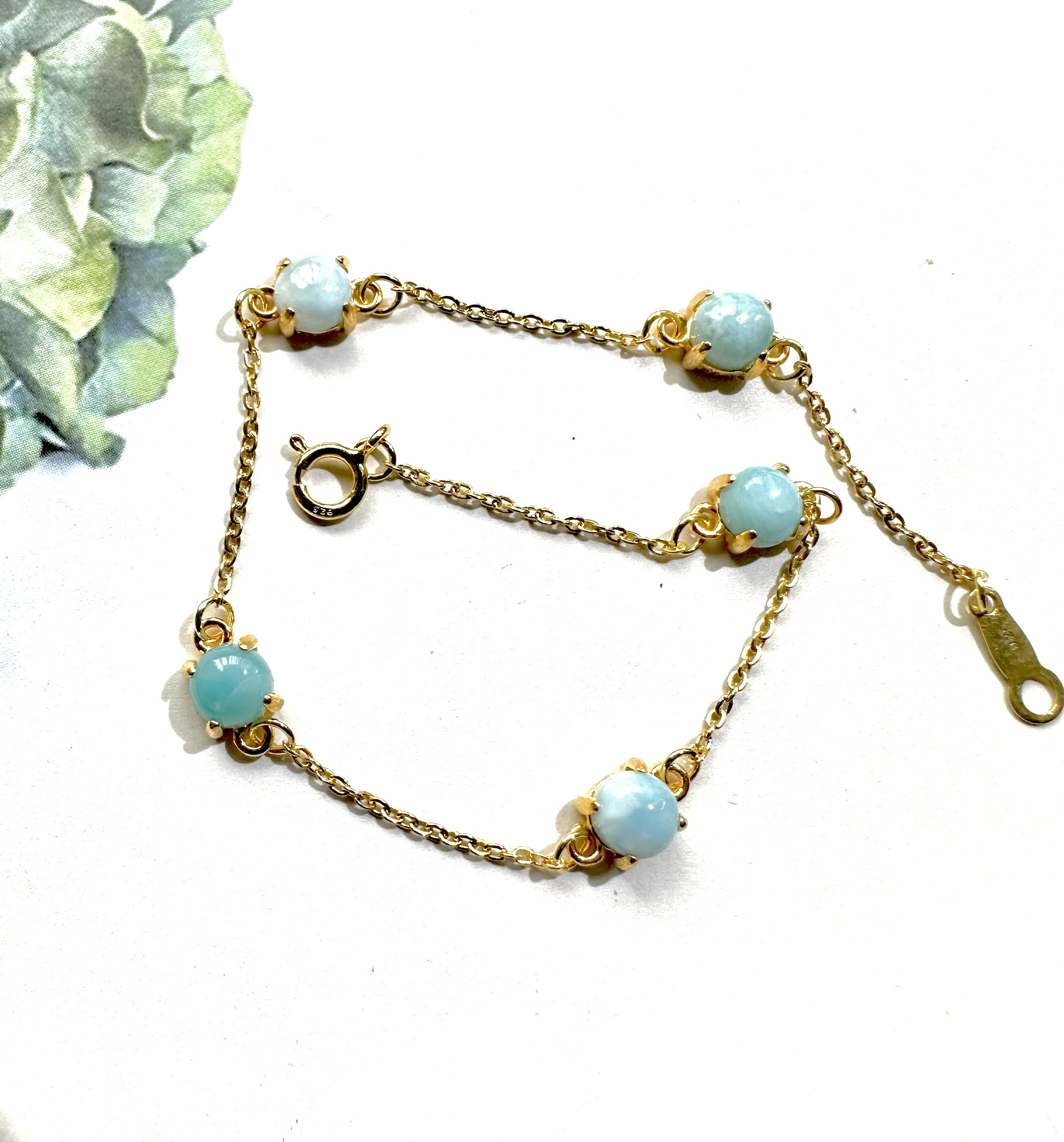 k18gp ラリマー ブレスレット 5mm