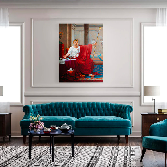 【オーダーメイド】写真からカスタムロイヤルキング天皇皇帝油絵スタイルの肖像画一点物 似顔絵 イラスト彼氏夫の贈り物誕生日 100%