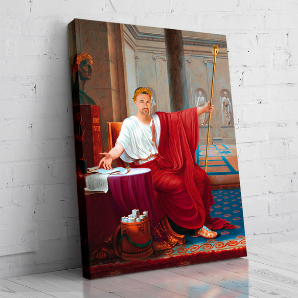 【オーダーメイド】写真からカスタムロイヤルキング天皇皇帝油絵スタイルの肖像画一点物 似顔絵 イラスト彼氏夫の贈り物誕生日 100%