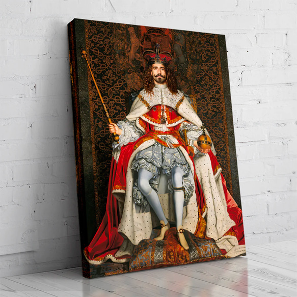 【オーダーメイド】写真からカスタムロイヤルキング天皇皇帝油絵スタイルの肖像画一点物 似顔絵 イラスト彼氏夫の贈り物誕生日 100%