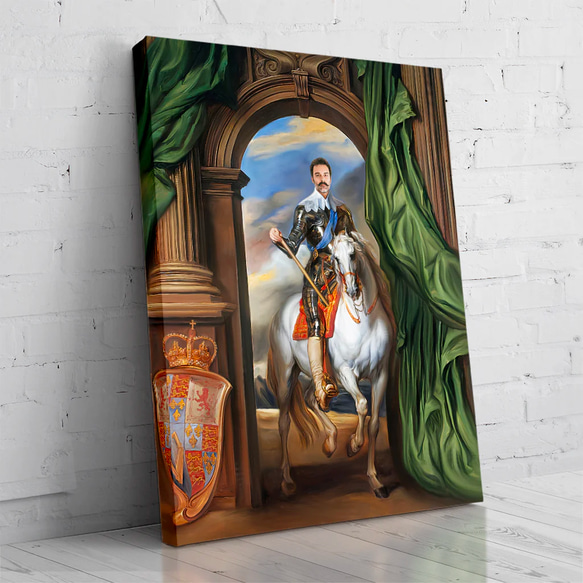 【オーダーメイド】写真からカスタムロイヤルキング天皇皇帝油絵スタイルの肖像画一点物 似顔絵 イラスト彼氏夫の贈り物誕生日 100%