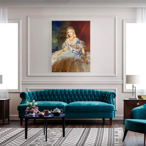 【オーダーメイド】写真からカスタムロイヤルキング天皇皇帝油絵スタイルの肖像画一点物 似顔絵 イラスト彼氏夫の贈り物誕生日 100%