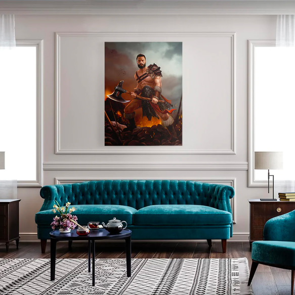 【オーダーメイド】写真からカスタムロイヤルキング天皇皇帝油絵スタイルの肖像画一点物 似顔絵 イラスト彼氏夫の贈り物誕生日 100%