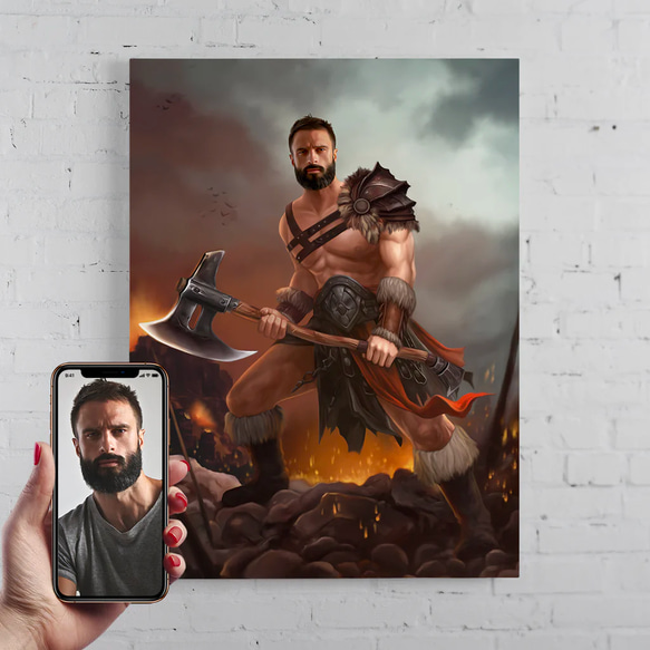 【オーダーメイド】写真からカスタムロイヤルキング天皇皇帝油絵スタイルの肖像画一点物 似顔絵 イラスト彼氏夫の贈り物誕生日 100%