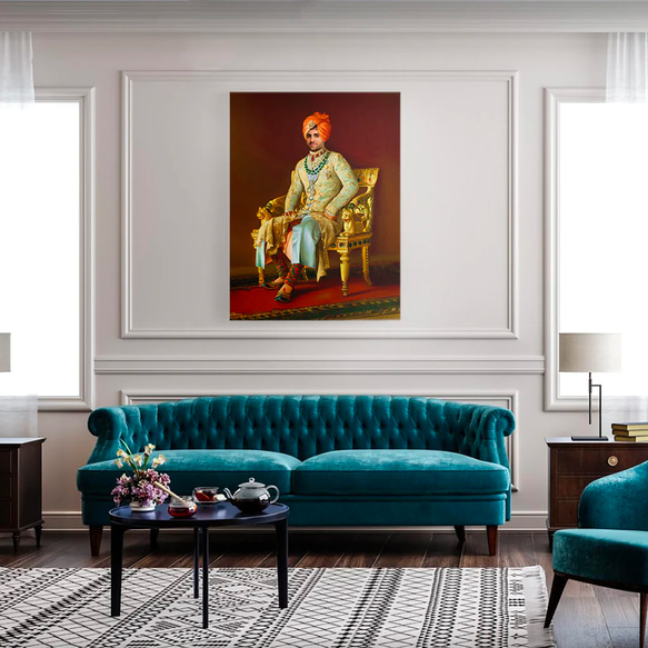 【オーダーメイド】写真からカスタムロイヤルキング天皇皇帝油絵スタイルの肖像画一点物 似顔絵 イラスト彼氏夫の贈り物誕生日 100%