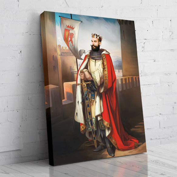 【オーダーメイド】写真からカスタムロイヤルキング天皇皇帝油絵スタイルの肖像画一点物 似顔絵 イラスト彼氏夫の贈り物誕生日 100%