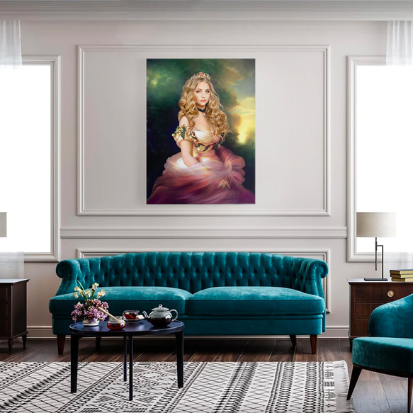 【オーダーメイド】写真からカスタムロイヤルキング天皇皇帝油絵スタイルの肖像画一点物 似顔絵 イラスト彼氏夫の贈り物誕生日 100%