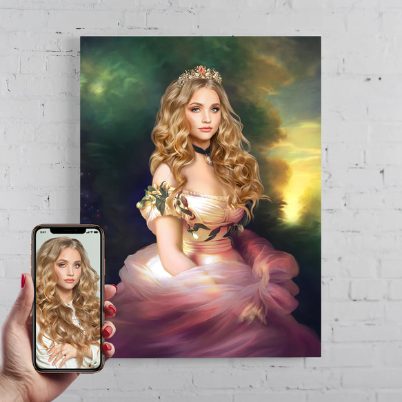 【オーダーメイド】写真からカスタムロイヤルキング天皇皇帝油絵スタイルの肖像画一点物 似顔絵 イラスト彼氏夫の贈り物誕生日 100%