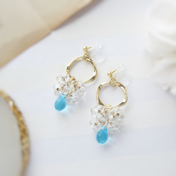 。Splash。earring／pierce(アクアマリン)*4163* 2枚目の画像