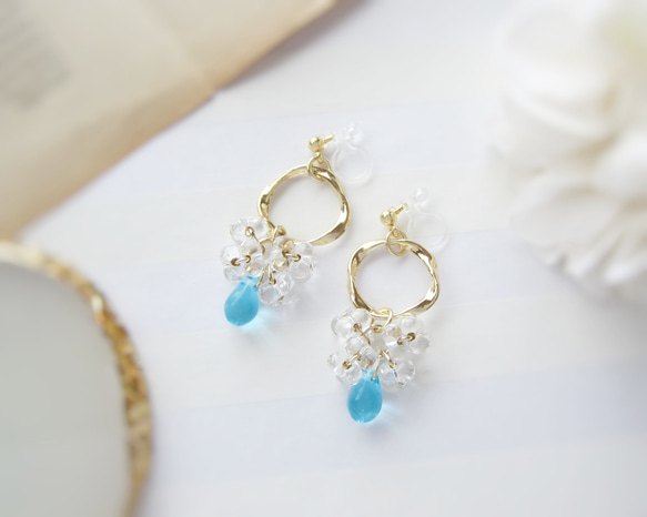 。Splash。earring／pierce(アクアマリン)*4163* 2枚目の画像