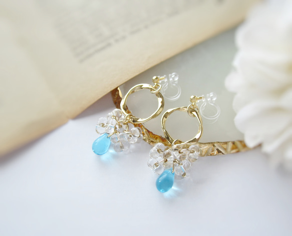 。Splash。earring／pierce(アクアマリン)*4163* 1枚目の画像