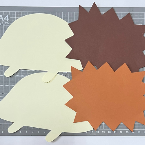 壁面 製作キット ハリネズミ 秋 装飾 保育園 型紙 保育製作キット販売