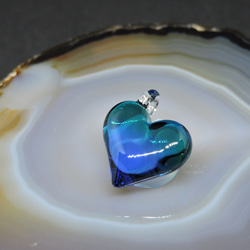 ガラスのアクセサリ・ハート2型 その8 ペンダントトップ 硝子細工屋