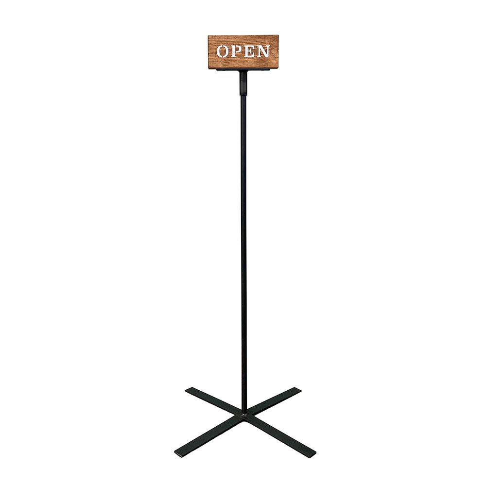 アイアンとウッドのスタンドサイン①・回転式オープンクローズ・営業案内 10,125円